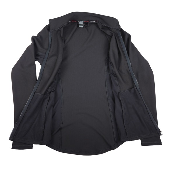 Spyder Active Women Black Full Zip Mock Neck Athletic Jacket Medium Thumbholes - Picture 4 of 7